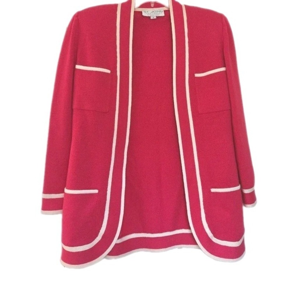 St John Collection Marie Gray SportswearSantana Knit Suit Jacket Cardigan Small